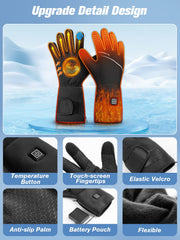 Bopoid heated gloves liners palm grip with anti-slip silicone for secure grip in snow