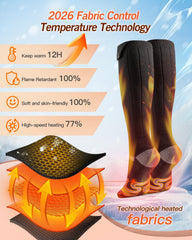 Bopoid heated socks heat-distribution closeup shows 360° coverage.