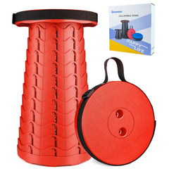 Boreeman folding stool closed compact for easy transport and storage.