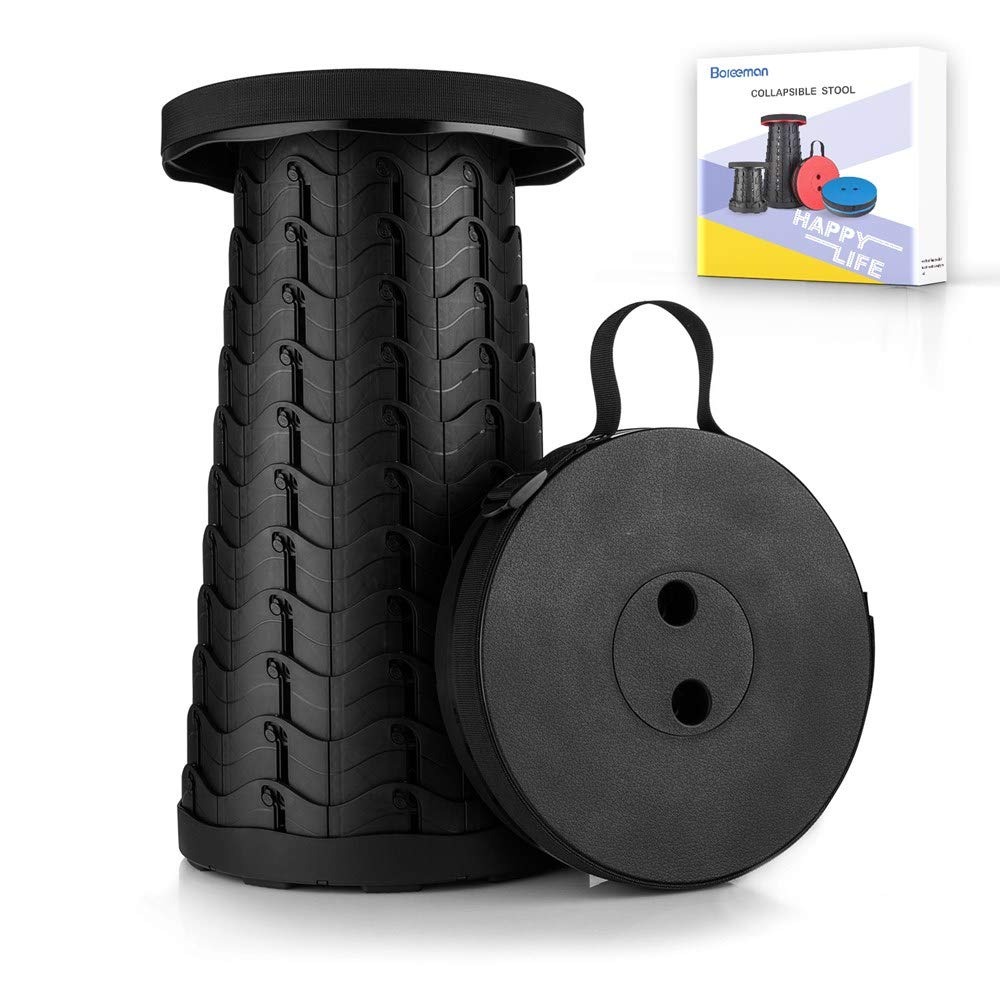 Boreeman Upgraded Folding Stool with carry strap for easy hands-free transport