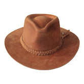 Borges & Scott Wilde leather fedora close-up highlighting premium texture for luxury wear.