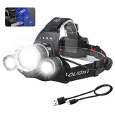 BORUIT LED headlamp beam reaches 100 meters for navigation and tasks.