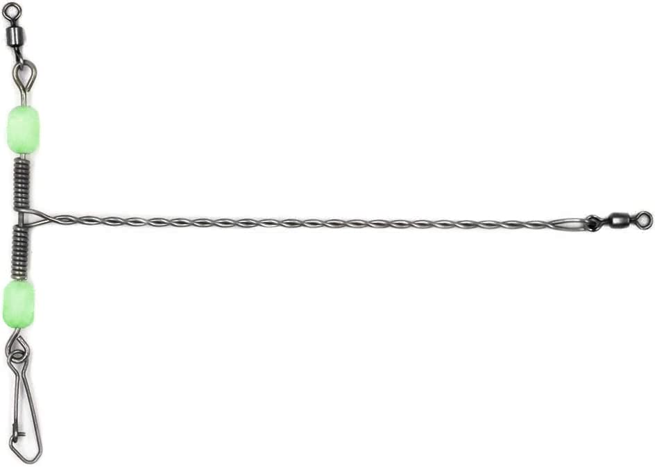 Bottom fishing rigs wire trace 10 piece set with swivels