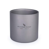 Boundless Voyage 3-in-1 titanium cup assembled, nestable for compact storage.