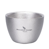 Boundless Voyage 40ML titanium cup compact for on-the-go tea, wine, or sake.