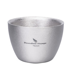 Boundless Voyage 40ML titanium cup compact for on-the-go tea, wine, or sake.