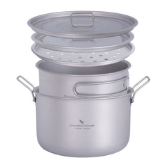 Boundless Voyage titanium pot with wide opening for easy outdoor cooking.