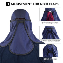 Boundless Voyage sun hat demonstrates removable neck flap for flexible sun and wind coverage.