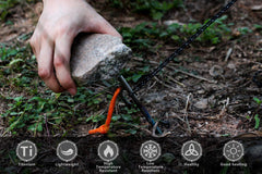Boundless Voyage tent peg reflective pull cord improves removal visibility.