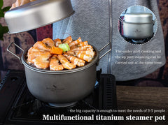 Boundless Voyage Ti2057C frying pan serves as lid and eating bowl.