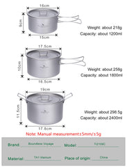 Boundless Voyage Ti2109C medium pot open for balanced camp servings.