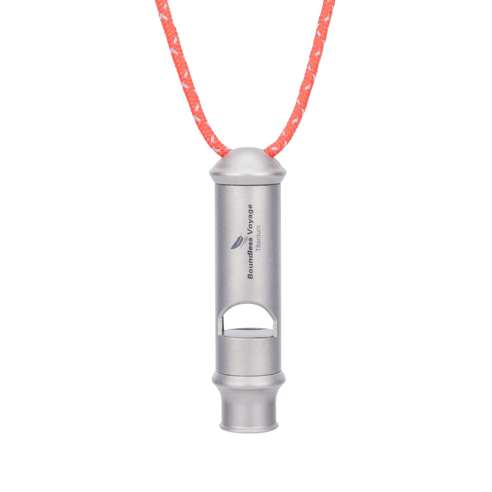 Boundless Voyage Ti9019O whistle close-up showing durable titanium finish.