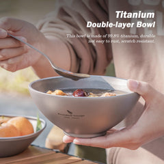 Boundless Voyage titanium bowl bottom stamping demonstrates non-slip stability on surfaces.