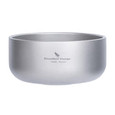 Boundless Voyage titanium bowl top view shows a compact, lightweight outdoor dish.