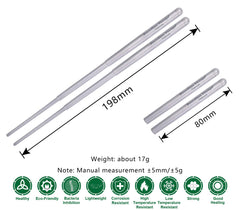 Boundless Voyage titanium chopsticks with non-slip coil tip for secure grip on noodles.