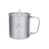 Boundless Voyage titanium cup with lid closed for leak-free transport.
