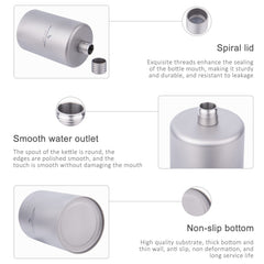 Boundless Voyage titanium flask round spout with smooth edge for easy sipping.