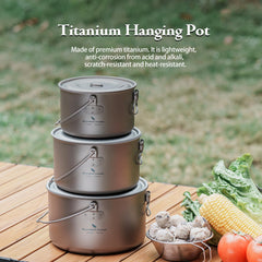 Boundless Voyage titanium hanging pot 1950ml for family-style outdoor cooking.