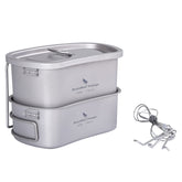 Boundless Voyage titanium mess kit 750ml cup, durable and rust-resistant for outdoor meals.