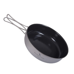 Boundless Voyage titanium non-stick frying pan 7in size for lightweight camping cooking.