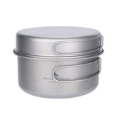 Boundless Voyage titanium 1000ml pot, durable and rust-resistant for camp cooking.