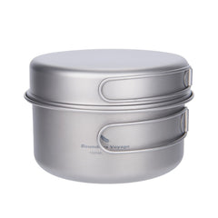 Boundless Voyage titanium 1000ml pot, durable and rust-resistant for camp cooking.