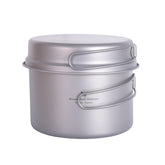 Boundless Voyage titanium pot 1200ml on stove for durable outdoor cooking.