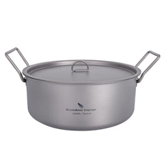 Boundless Voyage titanium pot 2L with lid for compact camping cooking.