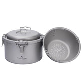 Boundless Voyage titanium outer pot 3.2L, durable for rugged outdoor cooking.