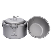 Boundless Voyage titanium pot outer shell shows durable 3.2L capacity for outdoor cooking