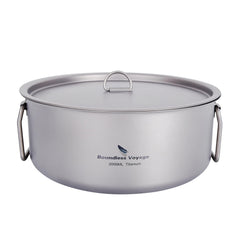 Boundless Voyage 2L titanium stock pot with lid folding handle for easy transport