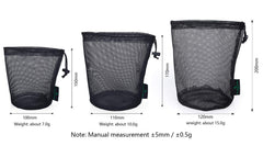 Boundless Voyageo nylon mesh bags in sizes S, M, L for versatile packing.