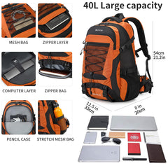 BOVIP 40L backpack multi-compartments organize gear efficiently during adventures