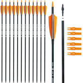 BOWSOUL 30 inch carbon arrows orange white pack for reliable target practice