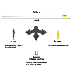 BOWSOUL carbon arrow with removable tips for versatile hunting and training setups.