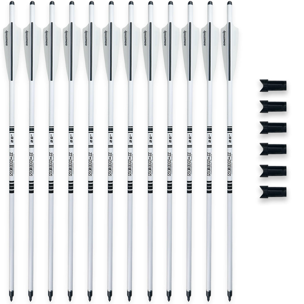 BOWSOUL crossbow bolts feature a fluorescent shaft for enhanced visibility during practice or hunting.