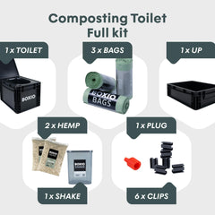 BOXIO Toilet MAX+ compact dimensions fit in van, boat, or trunk