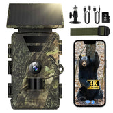 BoxLegend Solar Trail Camera front view with solar panel for continuous off-grid monitoring.