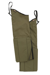 Boyt Harness Rattler Scaletech chaps, front view, highlighting overlap protection for snake-prone terrain.