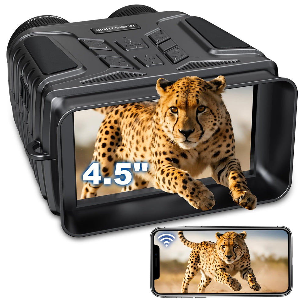 Bozily night vision goggles with WiFi app control for remote wildlife scouting.