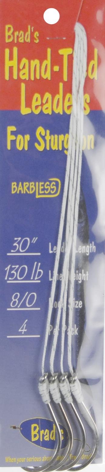 Brad's Hand-Tied Leader 130lb 8/0 barbless hook for saltwater rigs