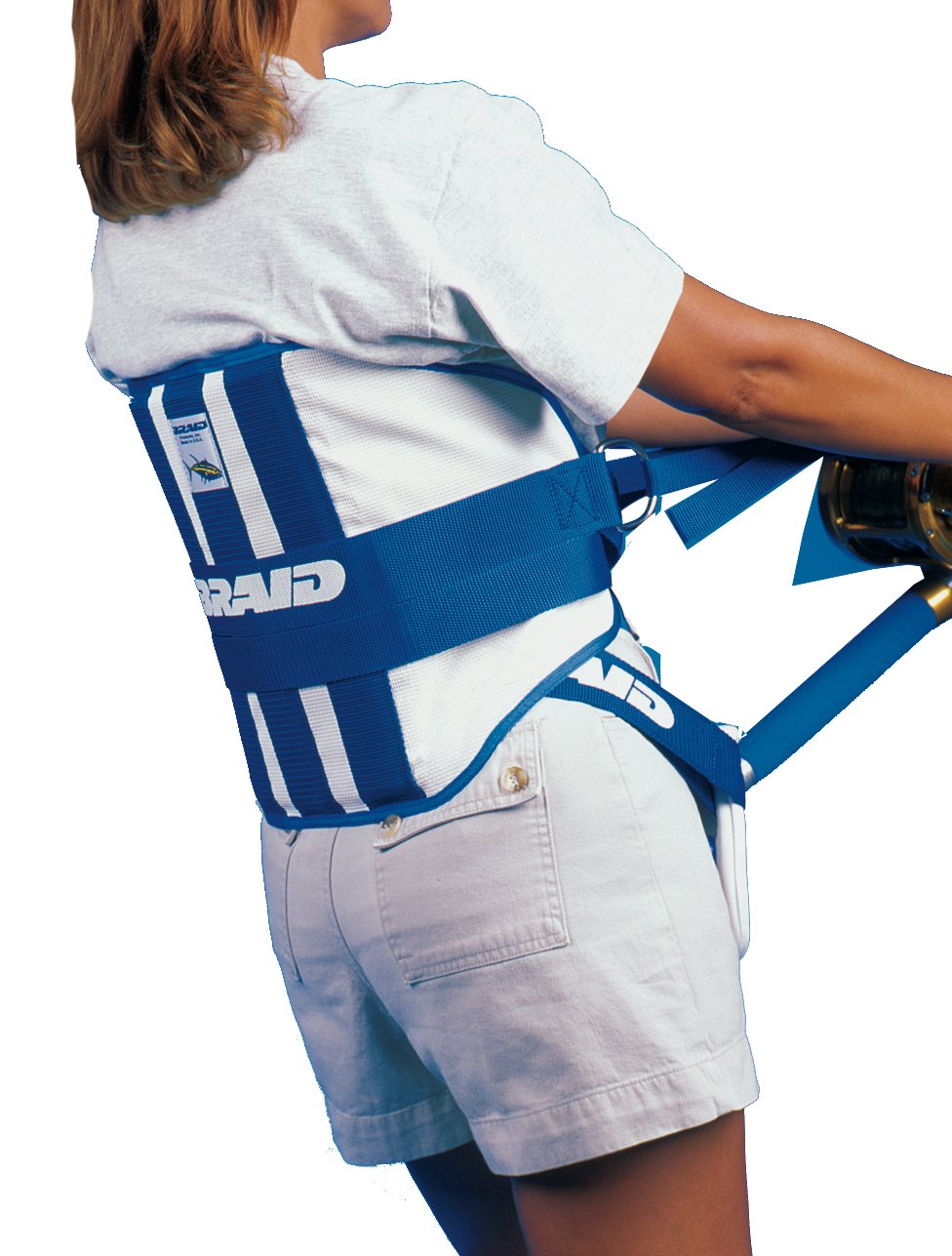 Braid fighting harness large 34-56 inch for hands-free fishing and back support.