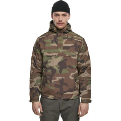 Brandit windbreaker chest pocket secures essentials while you hike or commute