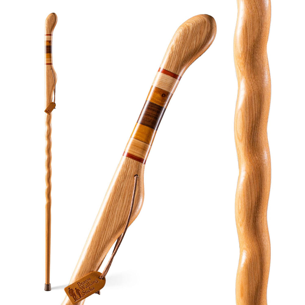 Brazos Hickory Texas Safari walking stick with twist handle for all-terrain support.
