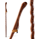 Brazos Hitchhiker Twisted Oak Walking Stick showing natural grain for steady trails.