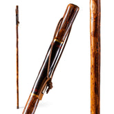 Brazos rustic wood walking stick with hickory shaft for sturdy outdoor support.