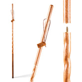 Brazos twisted oak walking stick traveler shows unique grain and travel-ready design for on-the-go support.