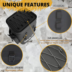 Interior insulation of BREW HAAS backpack cooler showing cold retention materials
