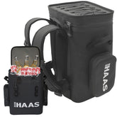 BREW HAAS backpack cooler matte black side view showing ergonomic straps for comfort during long days