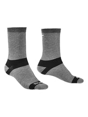Bridgedale Coolmax base layer liner socks two-pack in grey showing slim fit and dry feel.